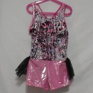 IN DANCEWEAR | size 6 XL | Girls' Pink, Silver and Black Glittery Dance Outfit